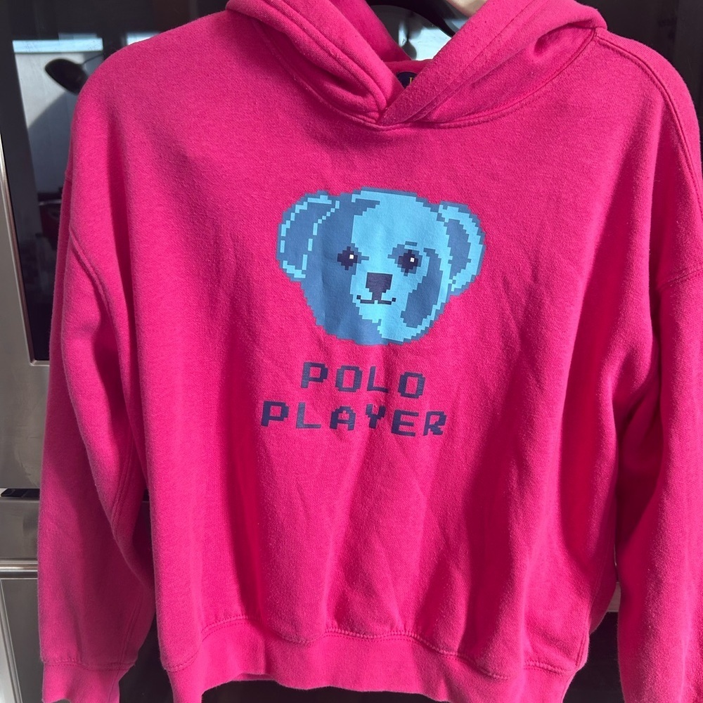 Polo by Ralph Lauren kids Pink Sweatshirt, size 12-14, slight wear, but GUC